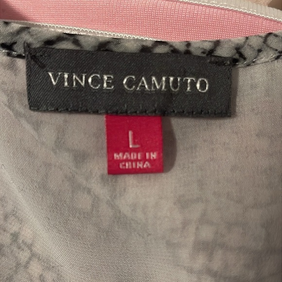 Vince Camuto Black Print Blouse Size Large - Picture 3 of 7